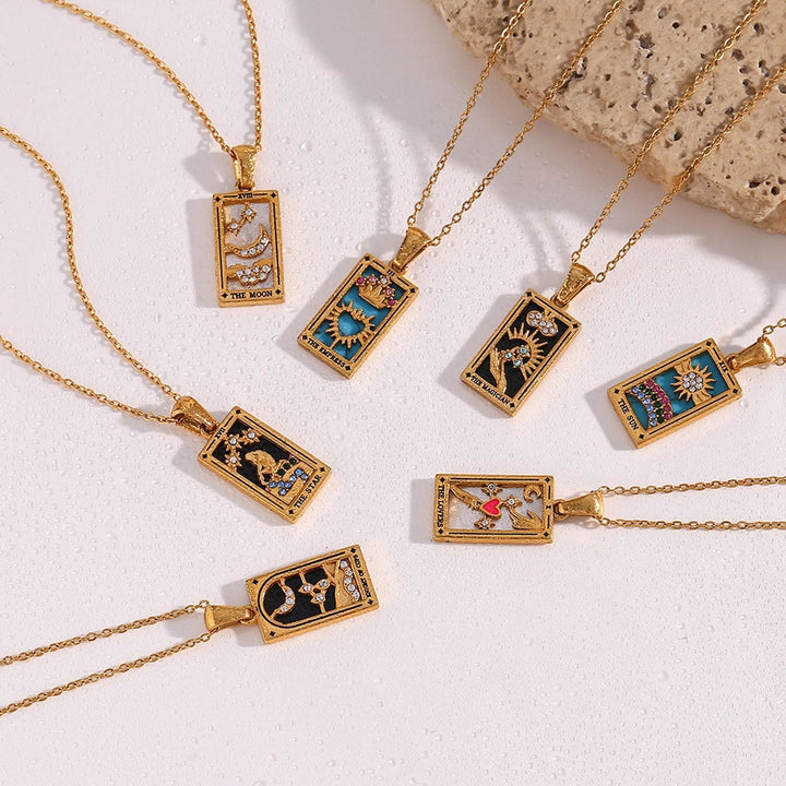 Olivenorma "Sun Lovers Star Moon" Tarocchi Collana Segno 