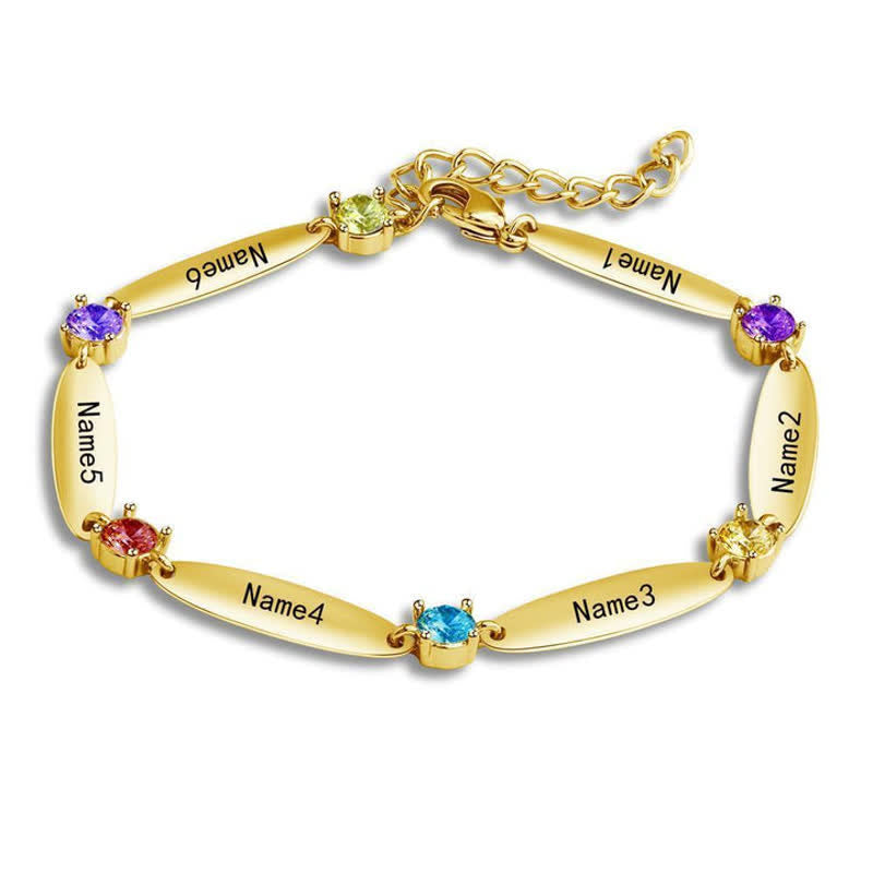 Bracciale con nomi di famiglia e pietre portafortuna Olivenorma