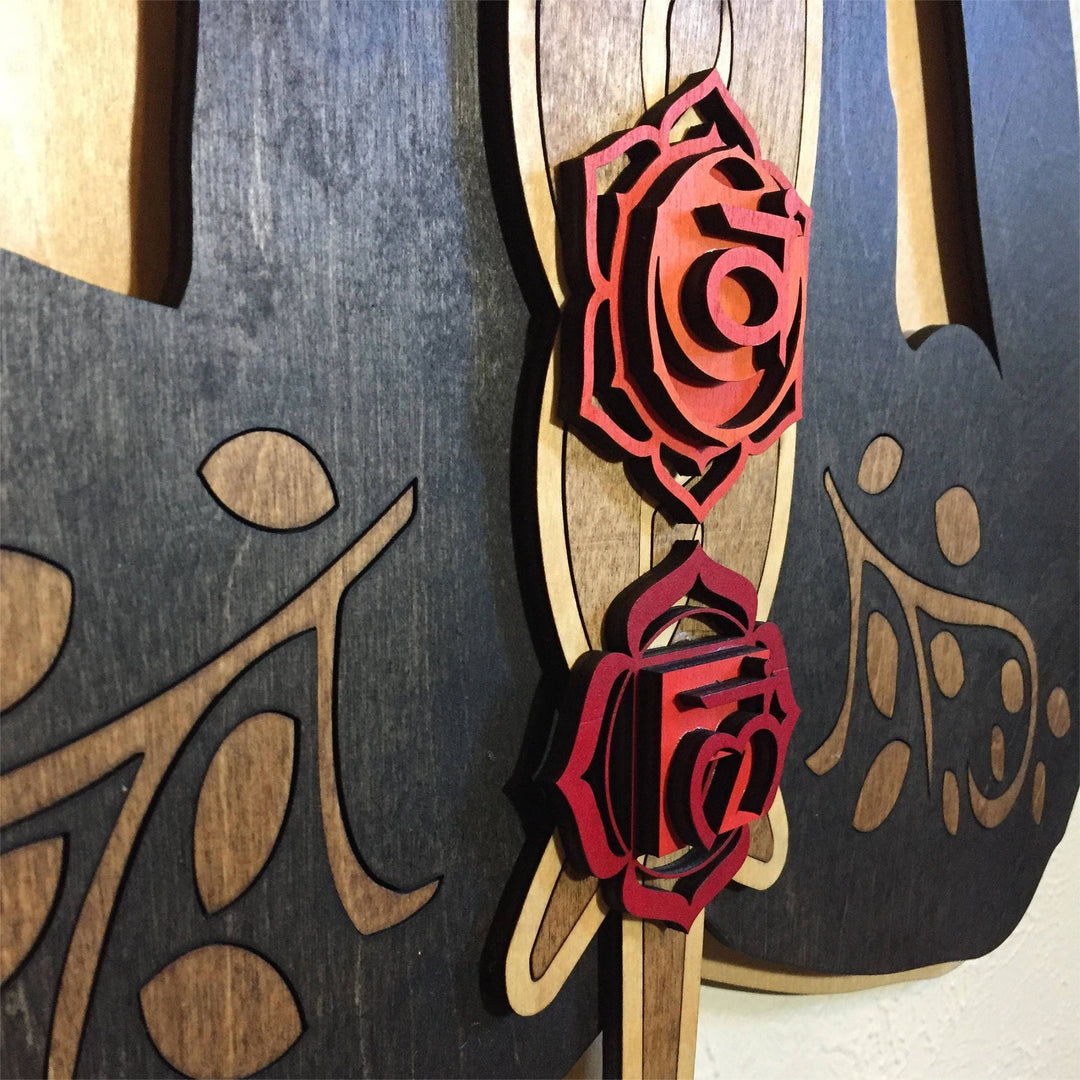 Olivenorma Kundalini Chakra Decorazione murale in legno dipinto a mano