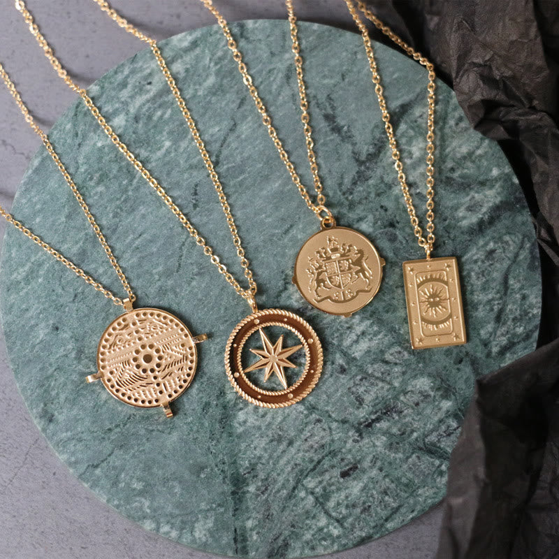 Collana Olivenorma Tarocchi in titanio e acciaio placcato oro 