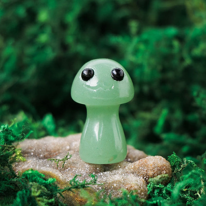 Olivenorma Cristallo naturale Funghi carini Decorazione per animali domestici con pietre preziose 