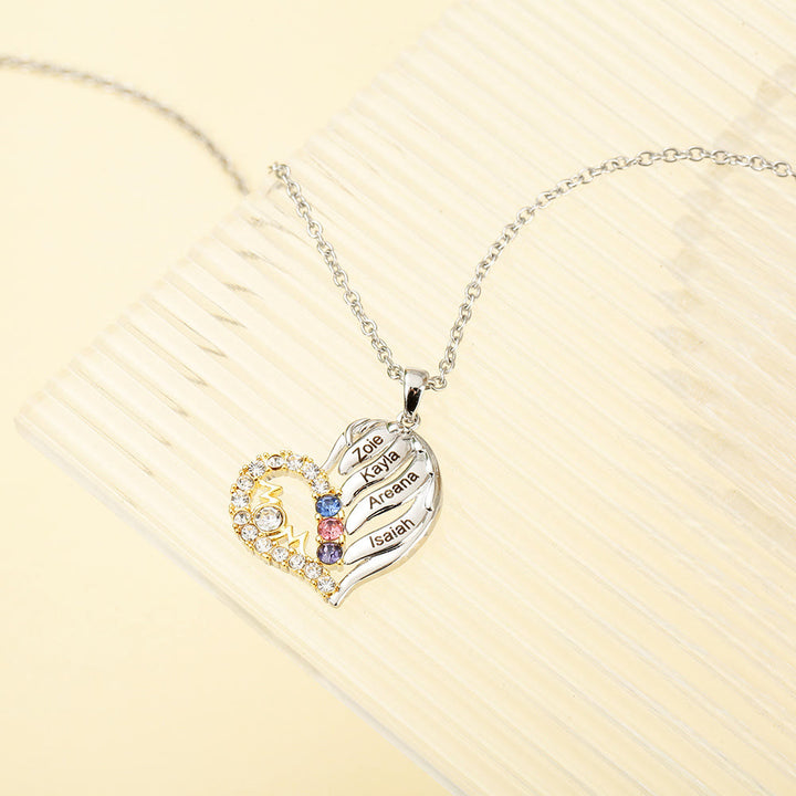 Olivenorma Collana con cuore e mezzo diamante per la mamma