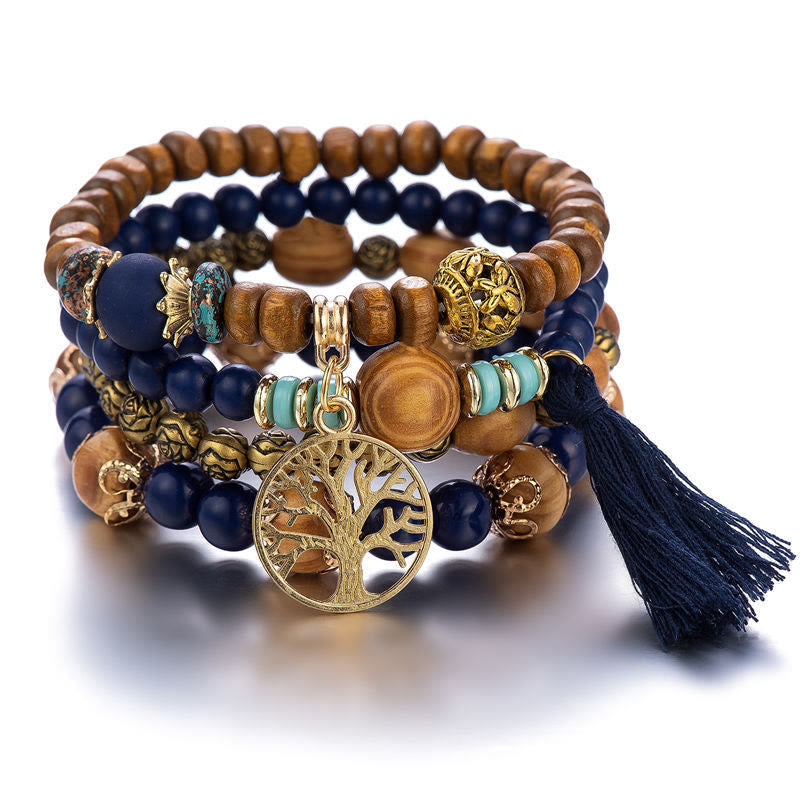 Olivenorma Bohemia Tree Of Life Braccialetto di perline Set (4 pezzi)