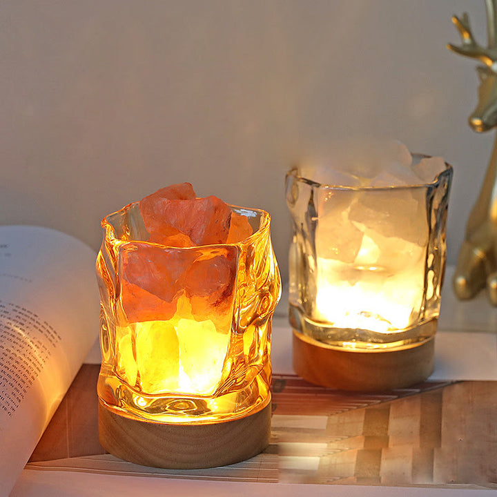 Olivenorma Lampada per aromaterapia con cristalli di oli essenziali in pietra di vetro irregolare 