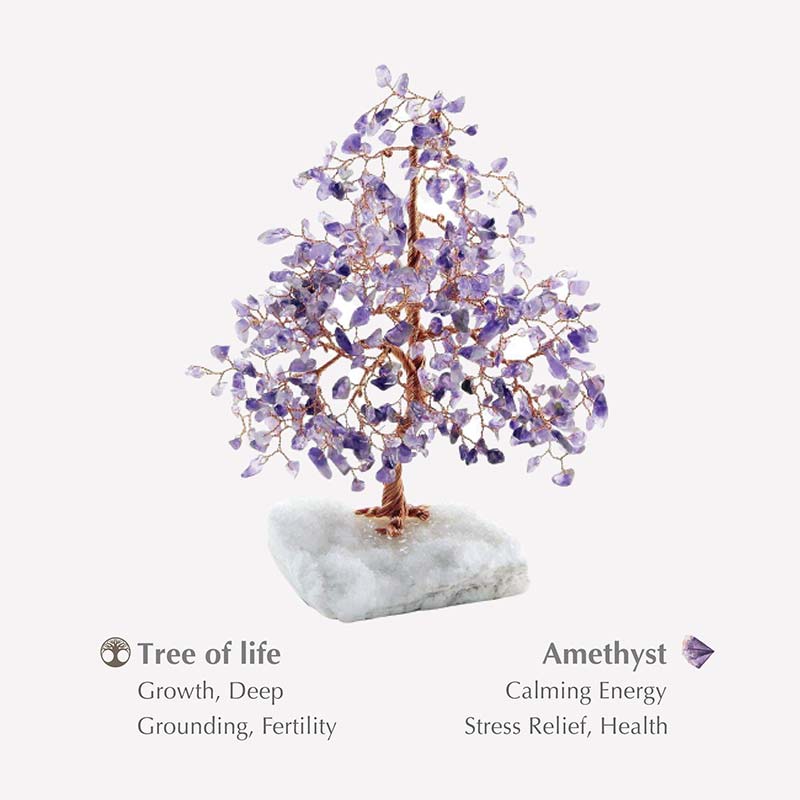 Olivenorma radicata nella spiritualità - Albero Feng Shui in pietra ametista 