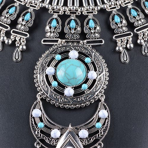 Collana con catena per il corpo incastonato in gemme bohémien Olivenorma