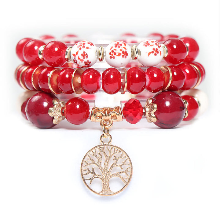 Olivenorma Boho Braccialetto di cristallo fatto a mano con albero della vita 