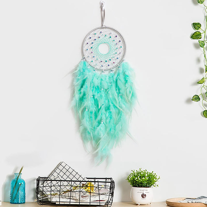 Olivenorma LED Light Up Acchiappasogni fatto a mano con piume 