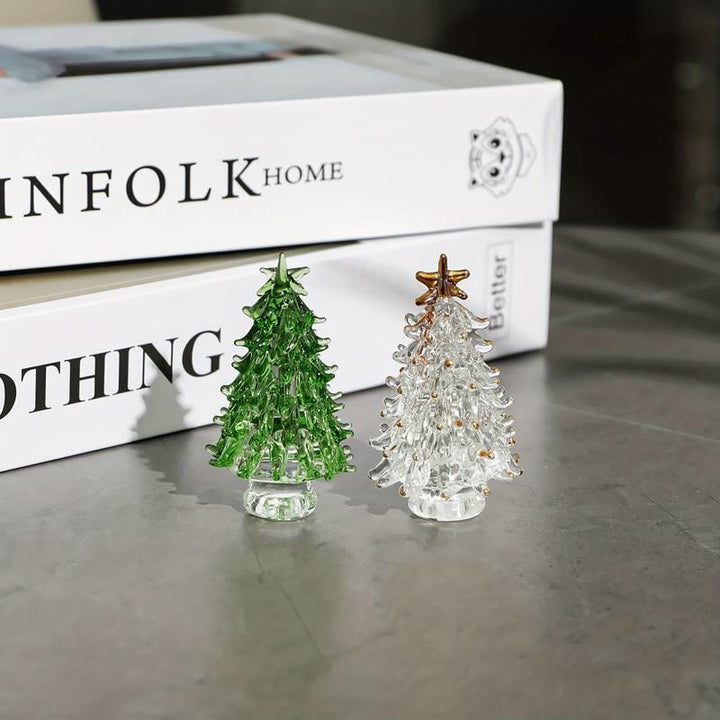 Decorazione per la casa con pietre preziose e albero di Natale in cristallo Olivenorma 