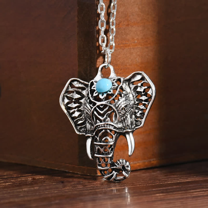 Collana vintage con elefante turchese Olivenorma - image 5