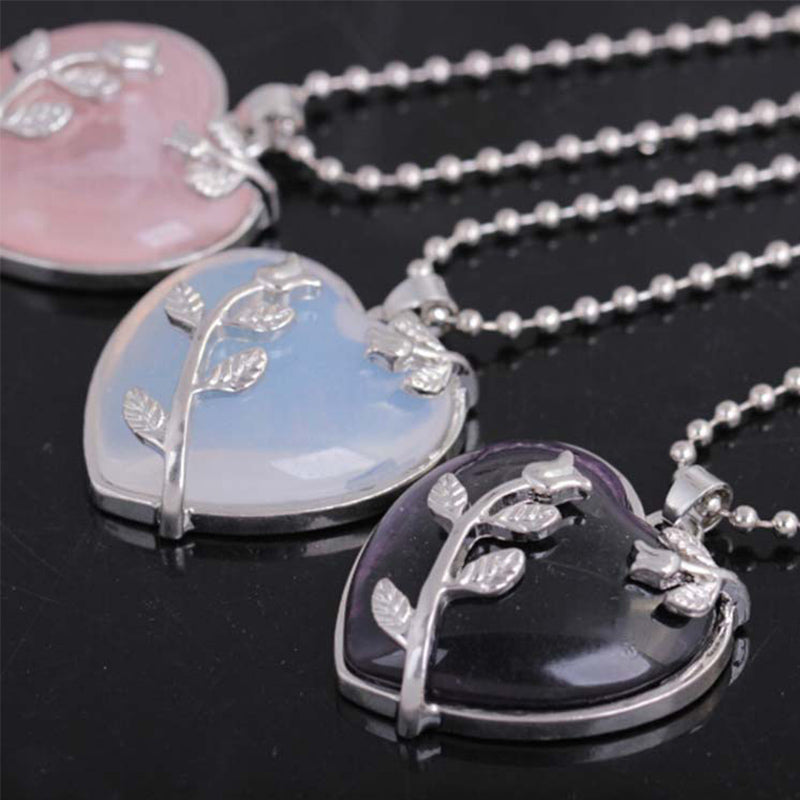 Collana con pietra preziosa a forma di cuore Olivenorma