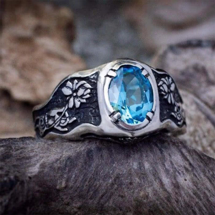 Olivenorma Buddhi Mudra - Anello con topazio azzurro svizzero 