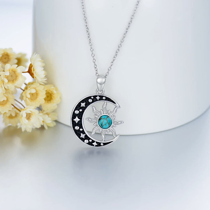 Collana con ciondolo sole luna turchese Olivenorma