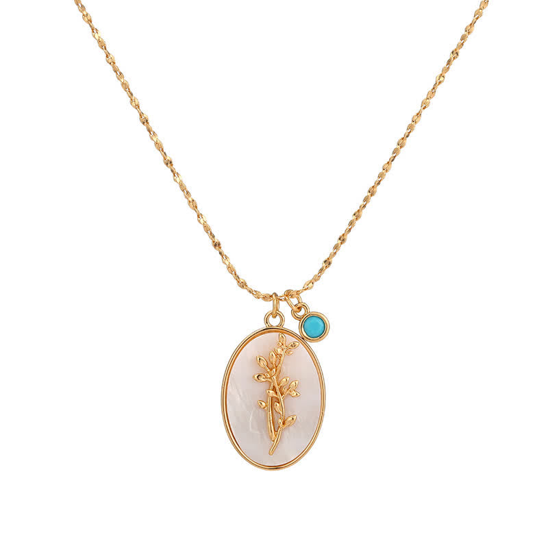 Collana con pietra portafortuna Olivenorma e fiore portafortuna