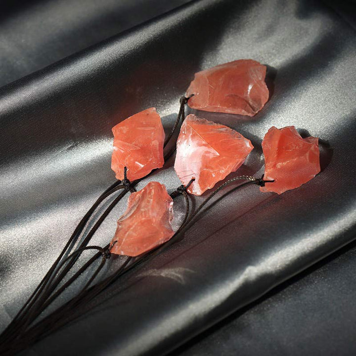 Collana di pietre preziose per la messa a terra e l'equilibrio in quarzo rosso