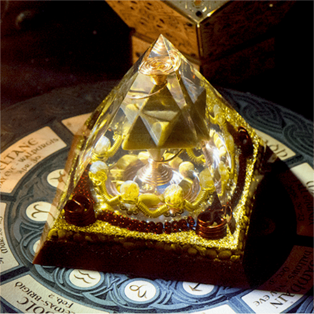 Olivenorma Merkaba Cubo di Metatron Occhio di Tigre Torre di Citrino Piramide Orgonica