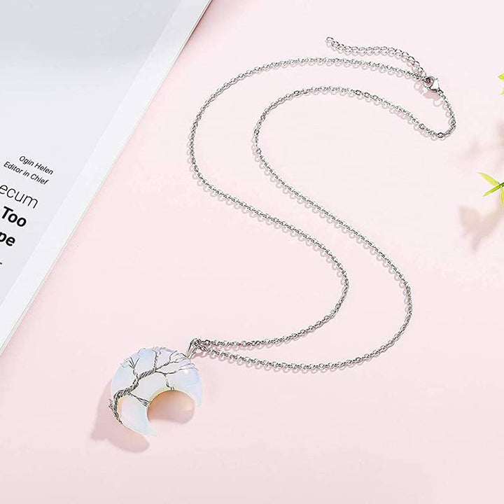 Collana con luna in cristallo naturale Olivenorma