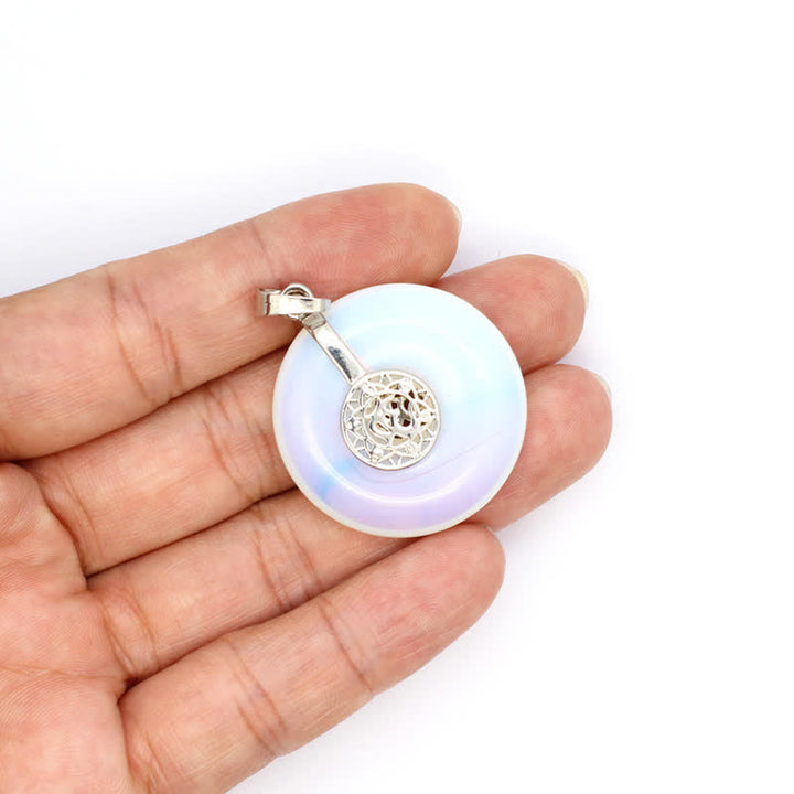 Collana con fibbia della pace in cristallo naturale Olivenorma e albero della vita