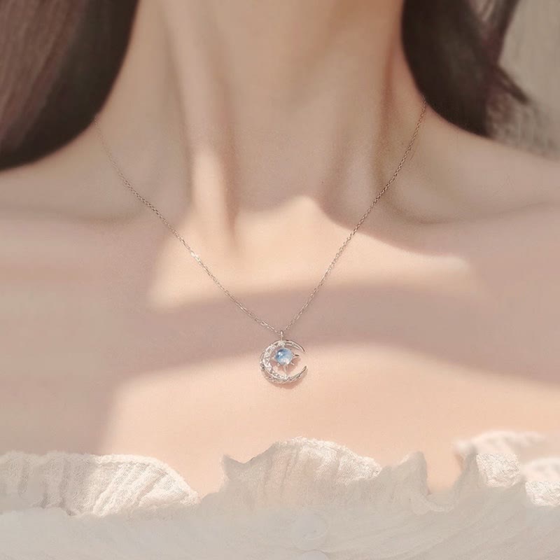 Collana Olivenorma Celestial Dainty Moon con pietra di luna