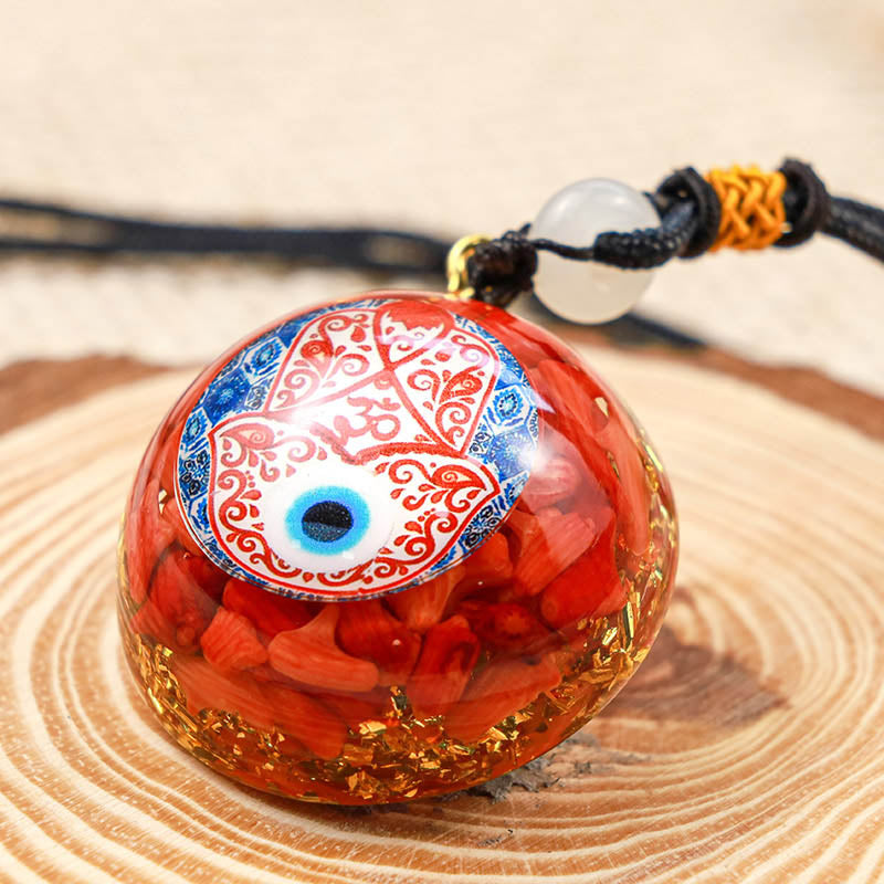 Collana Hamsa Balance in corallo rosso