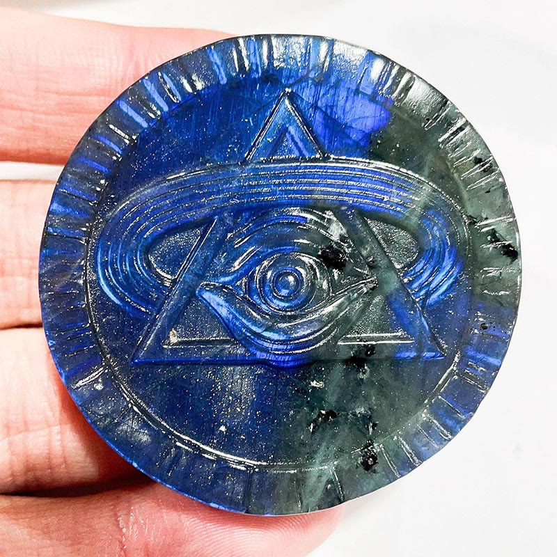 Ornamenti con faccia di luna in labradorite naturale Olivenorma , decorazione con pietre preziose 