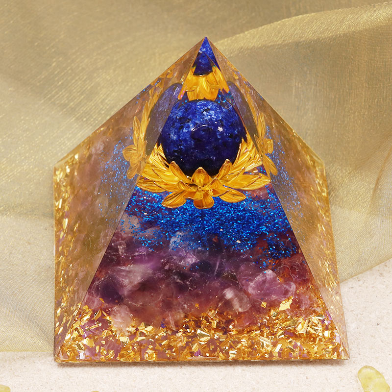 Olivenorma Ametista Lapislazzuli Loto Simbolo Orgone Piramide