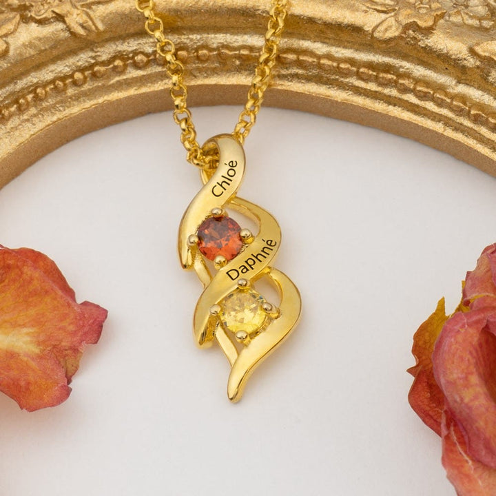 Collana personalizzata con incisioni e pietre portafortuna da 1 a 6