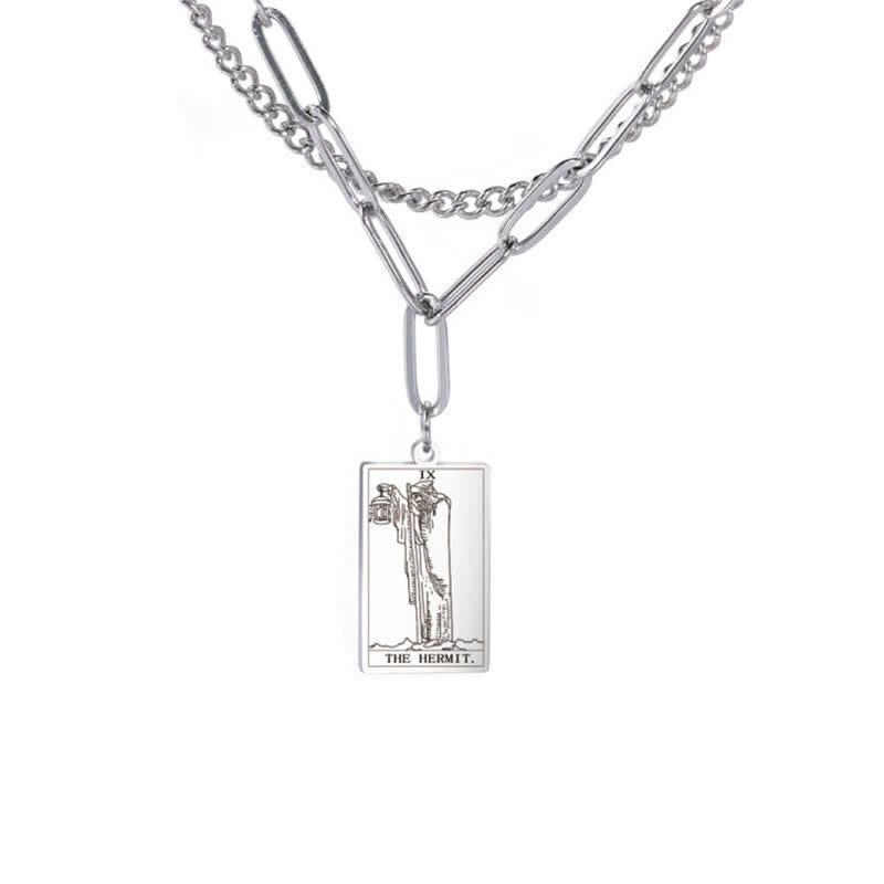 Collana a doppia catena con carta dei tarocchi Olivenorma