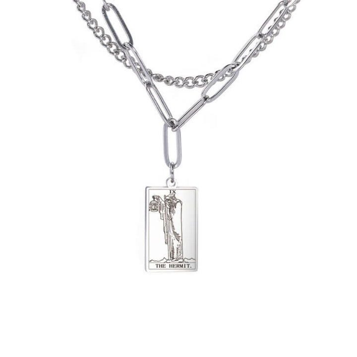 Collana a doppia catena con carta dei tarocchi Olivenorma