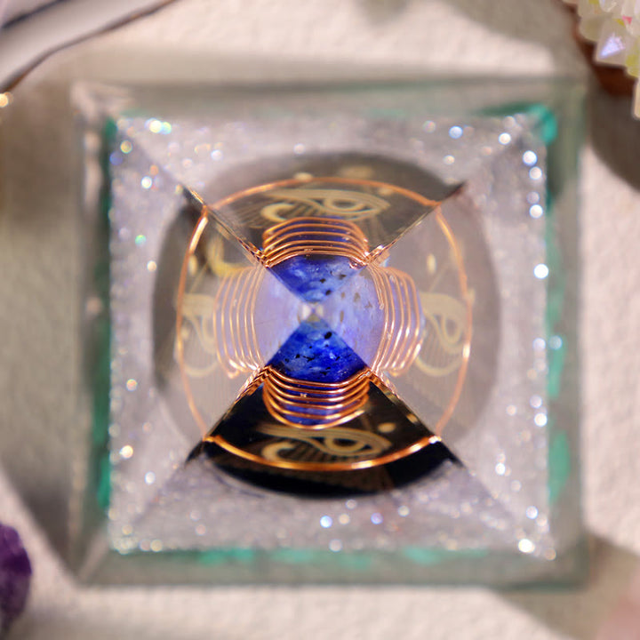 Olivenorma Lapislazzuli Malachite Occhio di Horus Piramide di Orgone