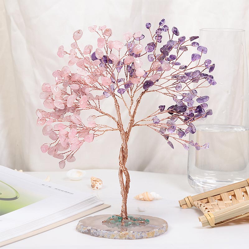 Olivenorma Pietra di cristallo naturale Albero Feng Shui