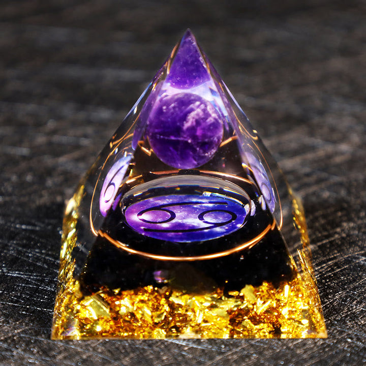 Olivenorma Ametista Palla Ossidiana Ghiaia Zodiaco Cancro Orgone Piramide