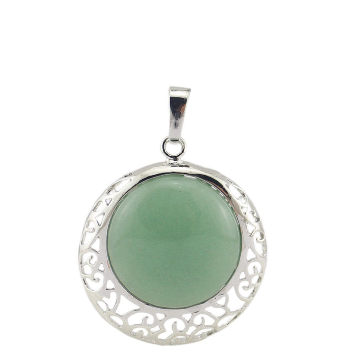 Collana regolabile in pietra autentica di cristallo rotondo Olivenorma