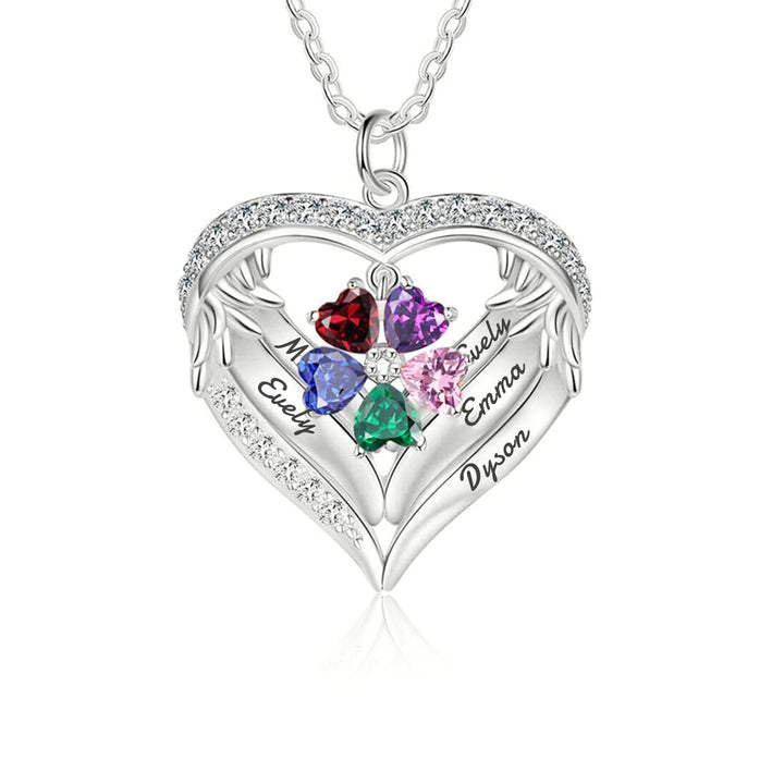 Olivenorma Collana regalo personalizzata con pietra portafortuna e nome inciso CZ