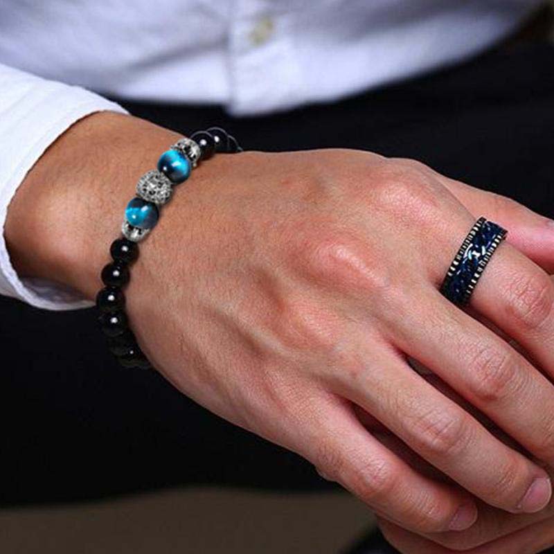 Bracciale con simbolo del leone in pietra di cristallo naturale Olivenorma 
