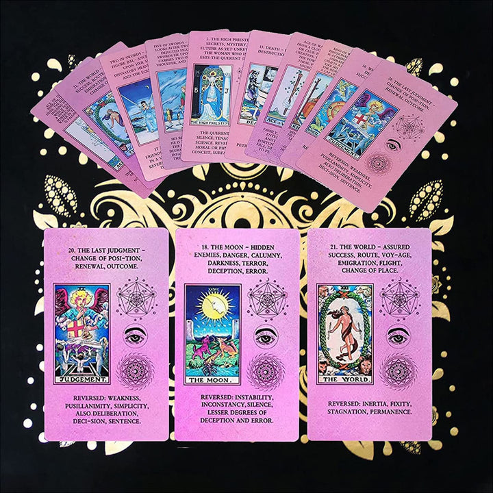 Olivenorma Foil Crystals Stone Tovaglia Set Mazzo di Tarocchi Carte