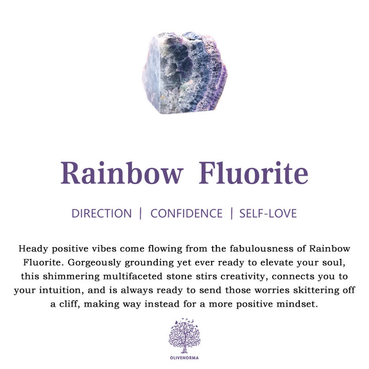 Olivenorma Natural Rainbow Fluorite Esagonale Pilastri Bacchette di Cristallo