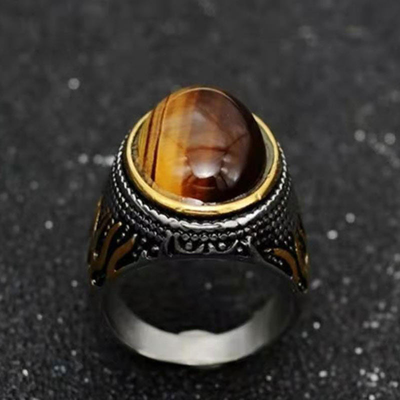 Anello di protezione con occhio di tigre Olivenorma