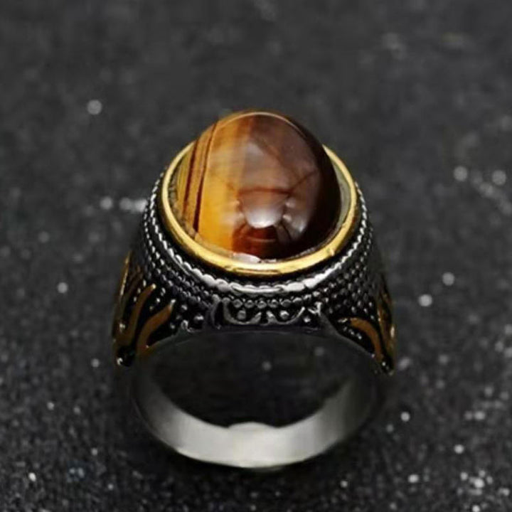 Anello di protezione con occhio di tigre Olivenorma