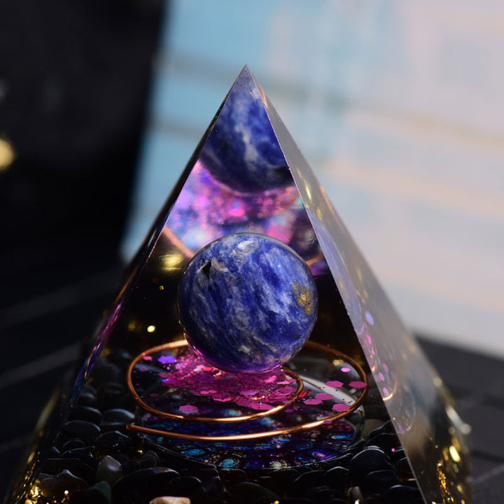 Olivenorma Lapislazzuli Ossidiana Orgone Piramide 