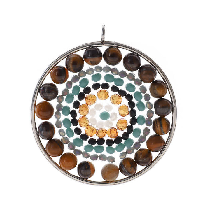 Collana di cristallo con ciondolo rotondo con fiore di datura di Olivenorma