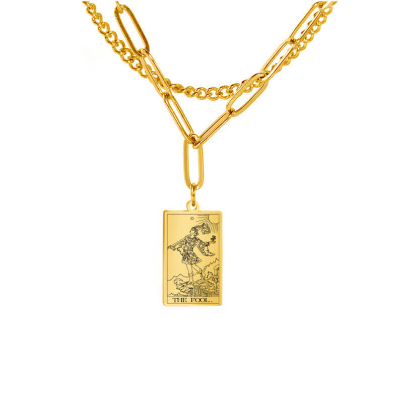 Collana a doppia catena con carta dei tarocchi Olivenorma