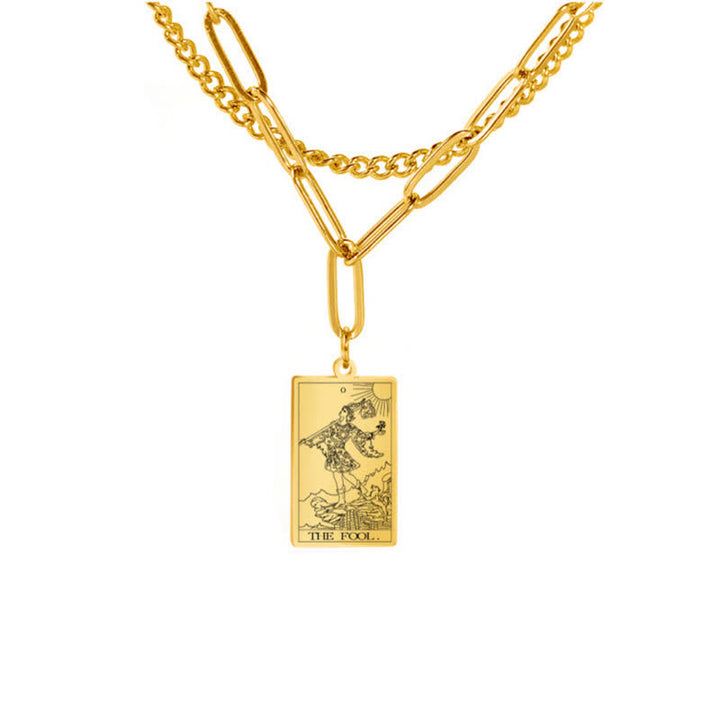 Collana a doppia catena con carta dei tarocchi Olivenorma