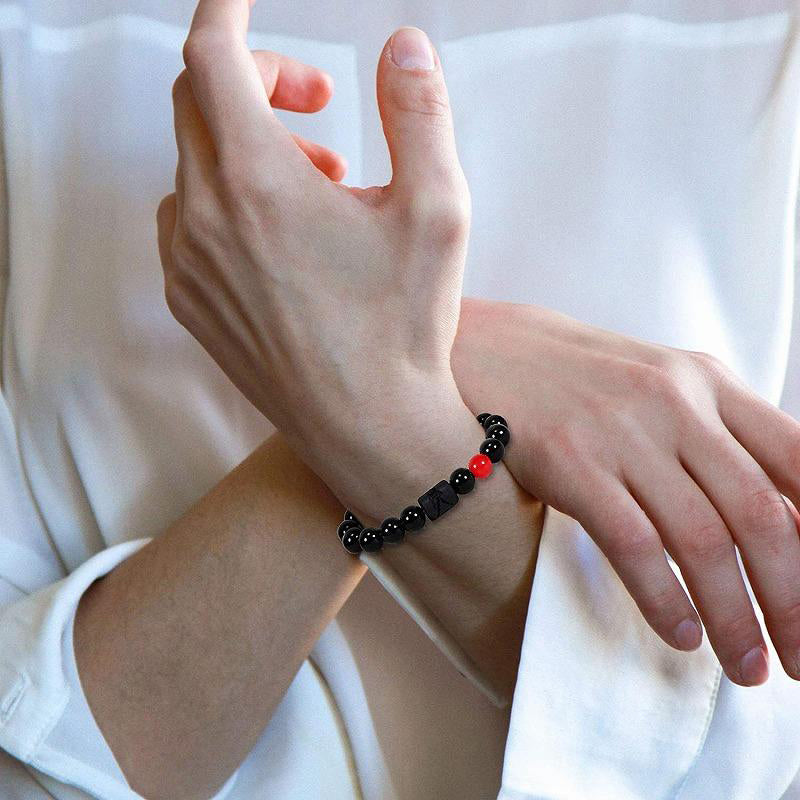 Bracciale portafortuna dello zodiaco in ossidiana Olivenorma