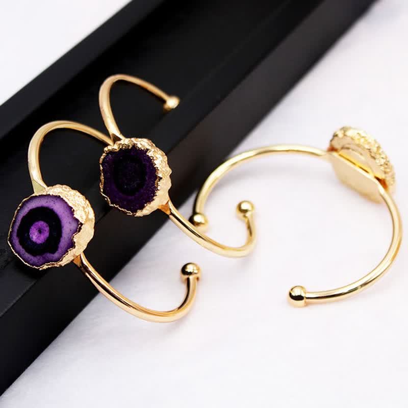 Bracciale con pietre preziose naturali a forma di girasole irregolare