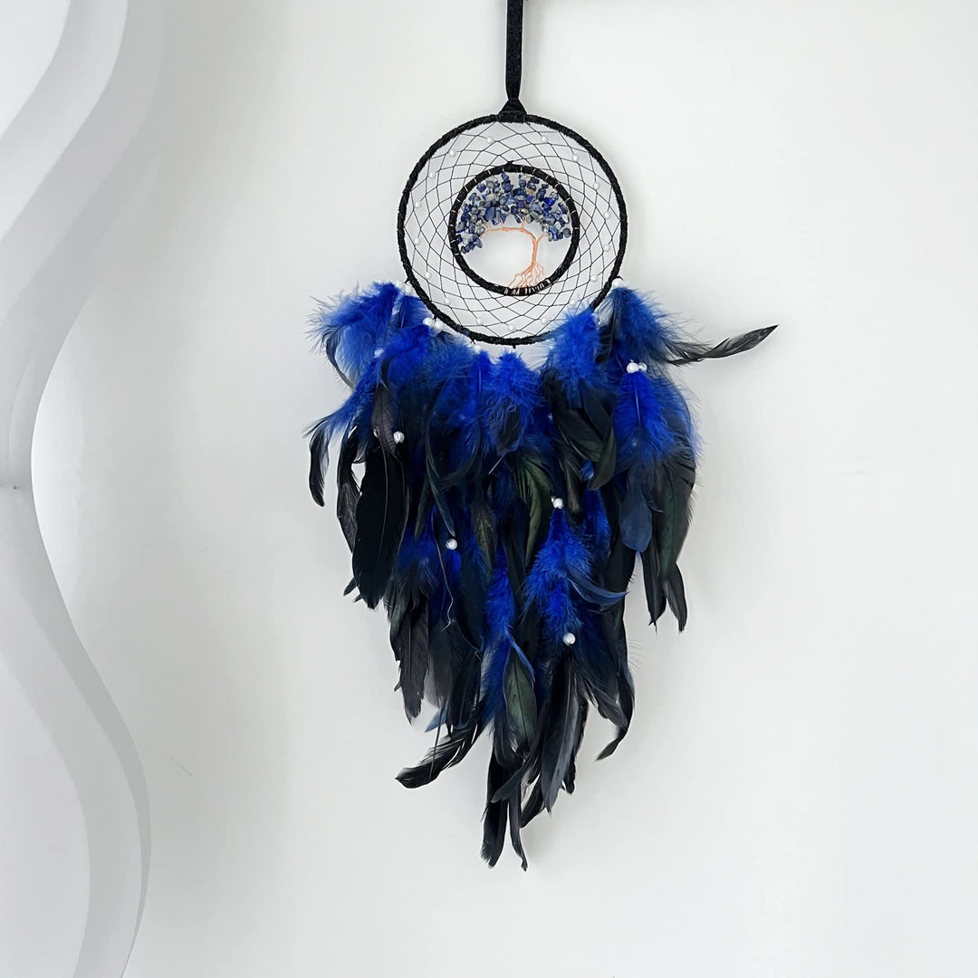 Olivenorma Albero della vita Sodalite blu Ghiaia Dream Catcher