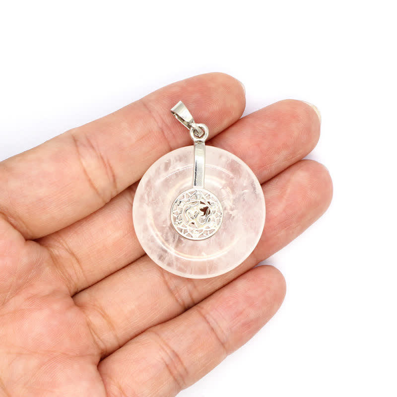 Collana con fibbia della pace in cristallo naturale Olivenorma e albero della vita