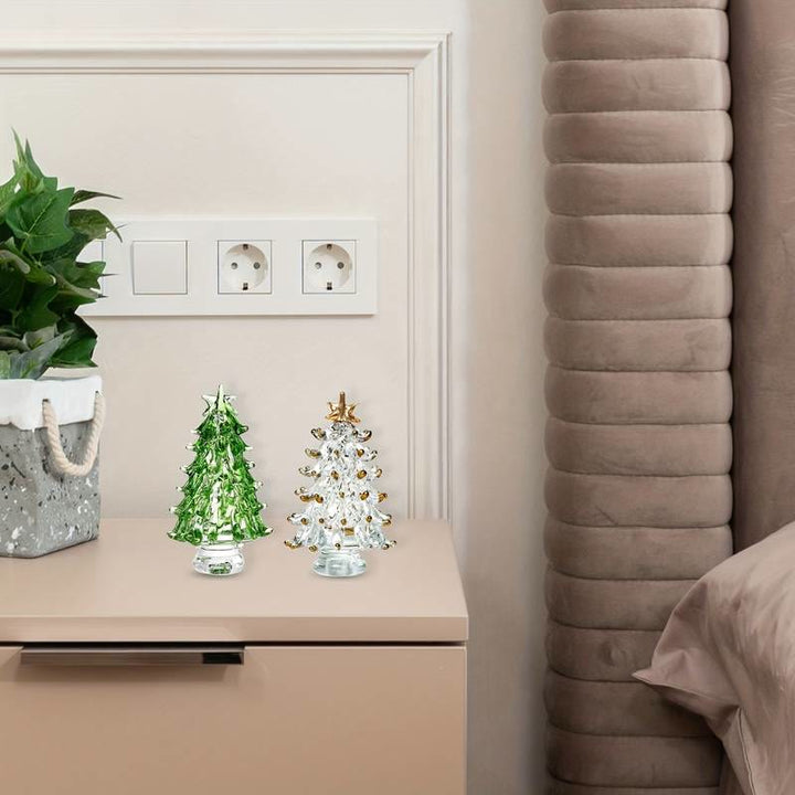 Decorazione per la casa con pietre preziose e albero di Natale in cristallo Olivenorma 