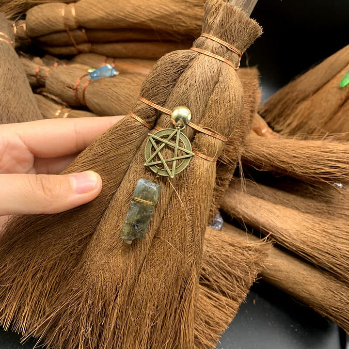 Ornamento a forma di stella di scopa di paglia di cristallo Olivenorma