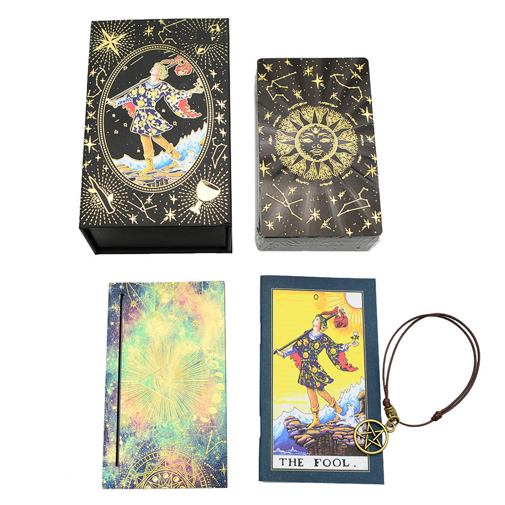 Olivenorma Black Gold Waite Foil Golden Tarot Deck Carte